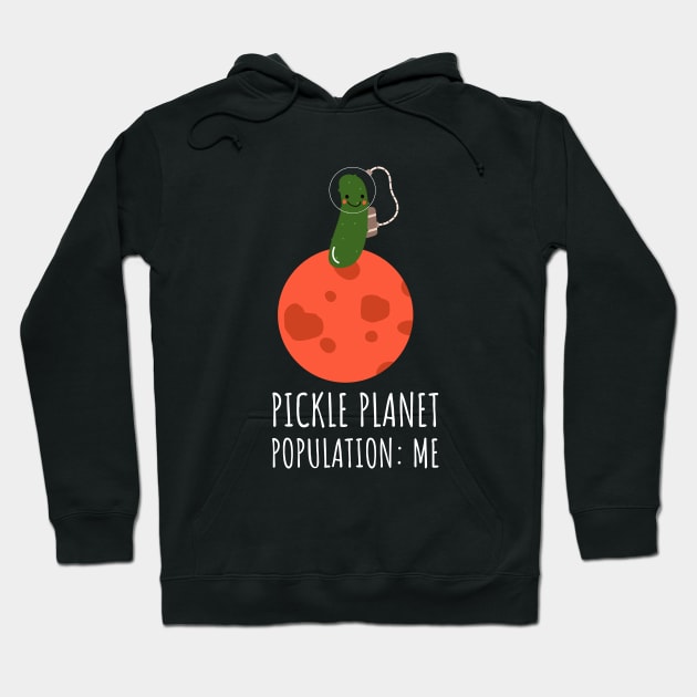 Pickle Astronaut On A Pickle Planet Funny Hoodie by DesignArchitect